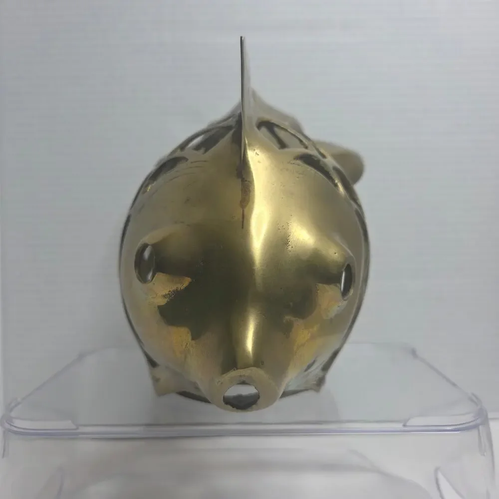 Vintage 1960's Mid-Century Brass Koi Fish Lantern Candle Holder Home Decor